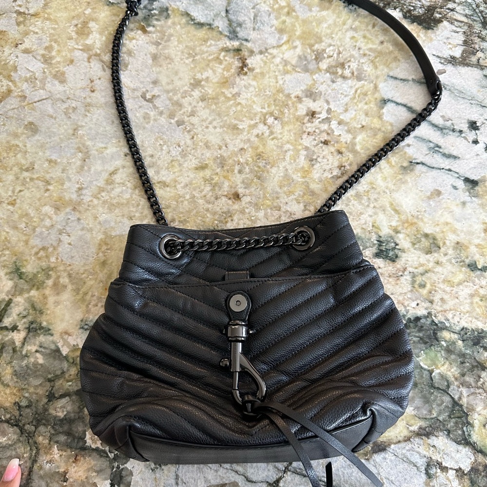 Black Quilted Leather Shoulder Bag